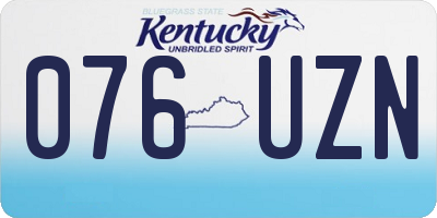 KY license plate 076UZN