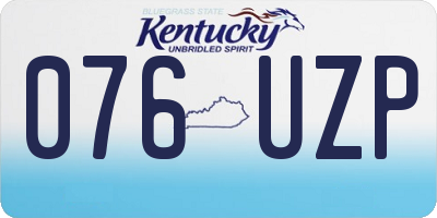 KY license plate 076UZP