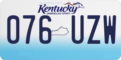KY license plate 076UZW
