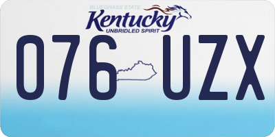 KY license plate 076UZX