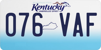 KY license plate 076VAF