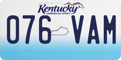 KY license plate 076VAM