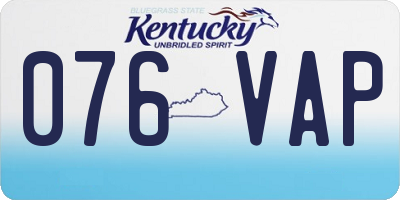 KY license plate 076VAP