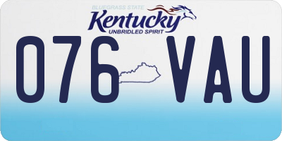 KY license plate 076VAU
