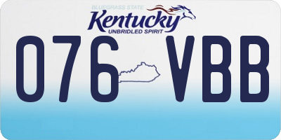KY license plate 076VBB