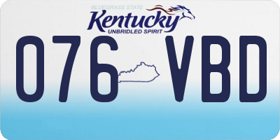 KY license plate 076VBD