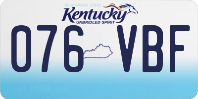 KY license plate 076VBF