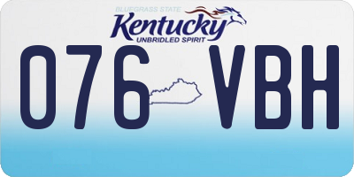 KY license plate 076VBH