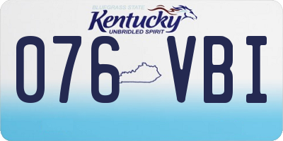 KY license plate 076VBI