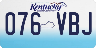 KY license plate 076VBJ