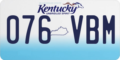 KY license plate 076VBM