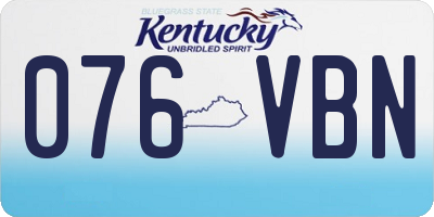 KY license plate 076VBN