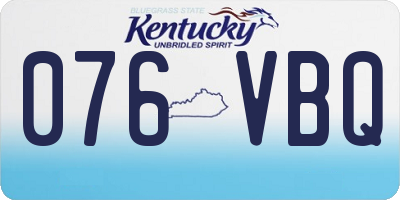 KY license plate 076VBQ