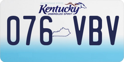 KY license plate 076VBV