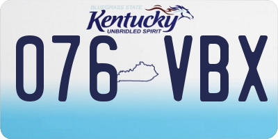 KY license plate 076VBX