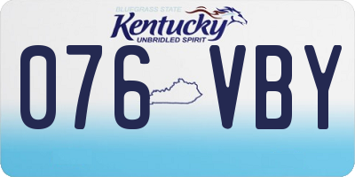KY license plate 076VBY