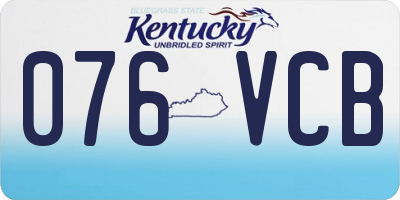KY license plate 076VCB