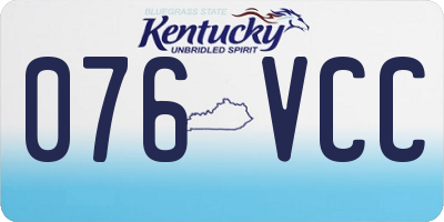 KY license plate 076VCC
