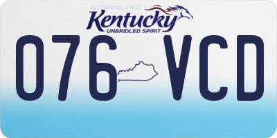 KY license plate 076VCD