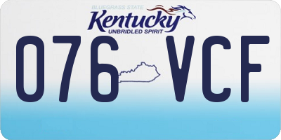 KY license plate 076VCF