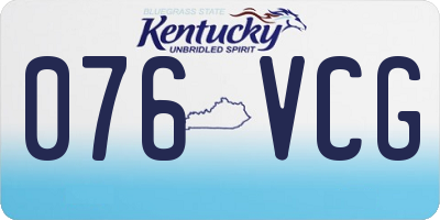 KY license plate 076VCG
