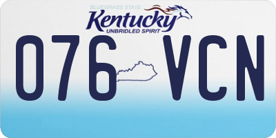 KY license plate 076VCN