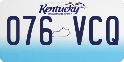 KY license plate 076VCQ
