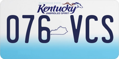 KY license plate 076VCS