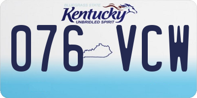 KY license plate 076VCW