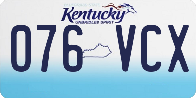 KY license plate 076VCX