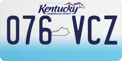 KY license plate 076VCZ