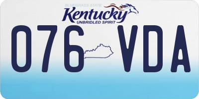 KY license plate 076VDA