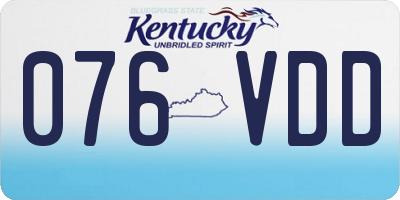 KY license plate 076VDD