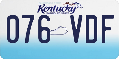 KY license plate 076VDF
