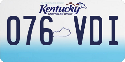 KY license plate 076VDI