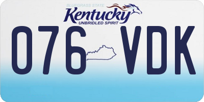 KY license plate 076VDK