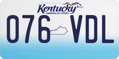 KY license plate 076VDL