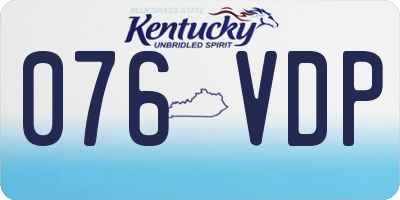 KY license plate 076VDP