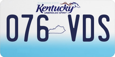 KY license plate 076VDS