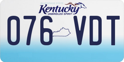 KY license plate 076VDT