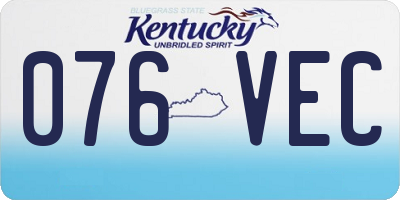 KY license plate 076VEC