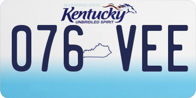 KY license plate 076VEE