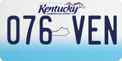 KY license plate 076VEN