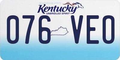 KY license plate 076VEO