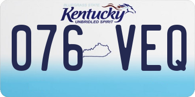 KY license plate 076VEQ