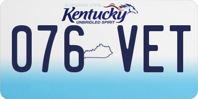 KY license plate 076VET