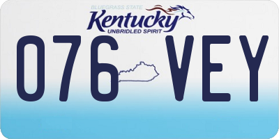 KY license plate 076VEY