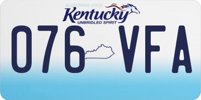 KY license plate 076VFA