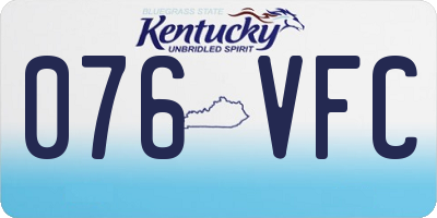 KY license plate 076VFC