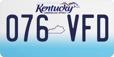 KY license plate 076VFD